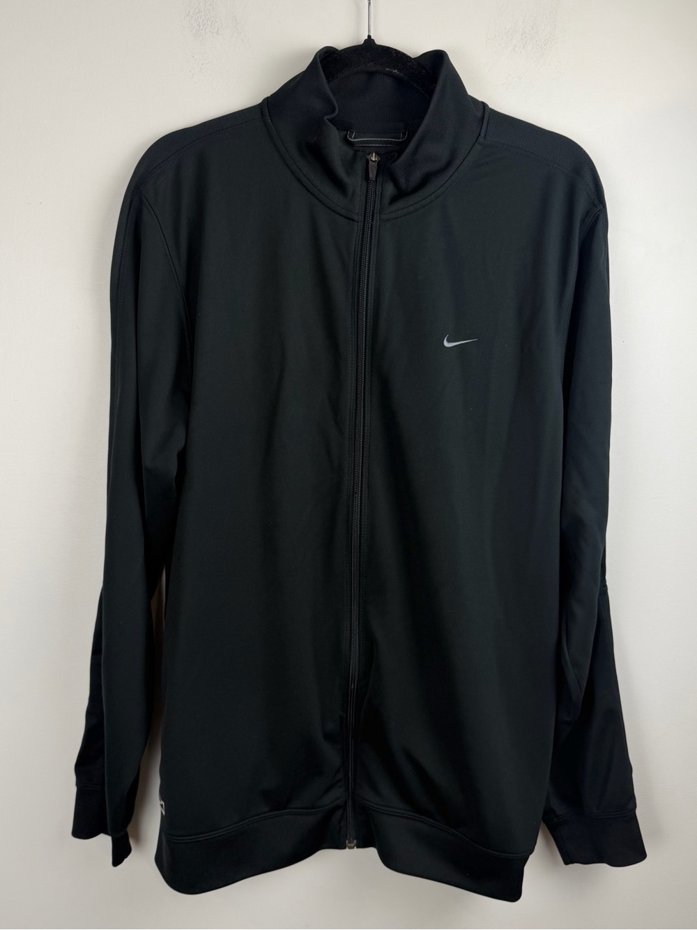 Nike Mens Full-Zip Performance Mock Neck Black Jacket Activewear Stretch Sz XL
